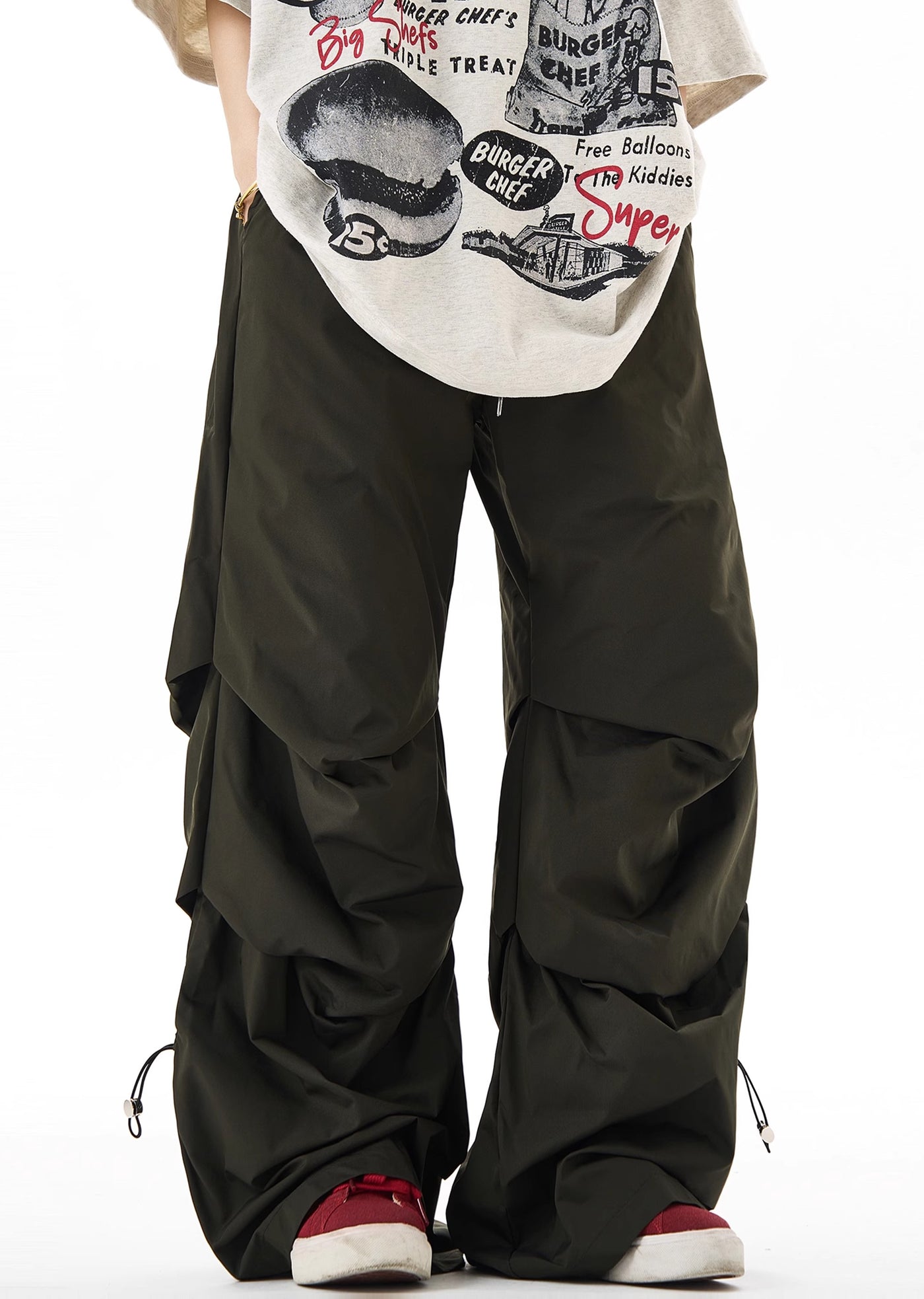 [H GANG X] Loose silhouette tucked-in style wide pants HX0045