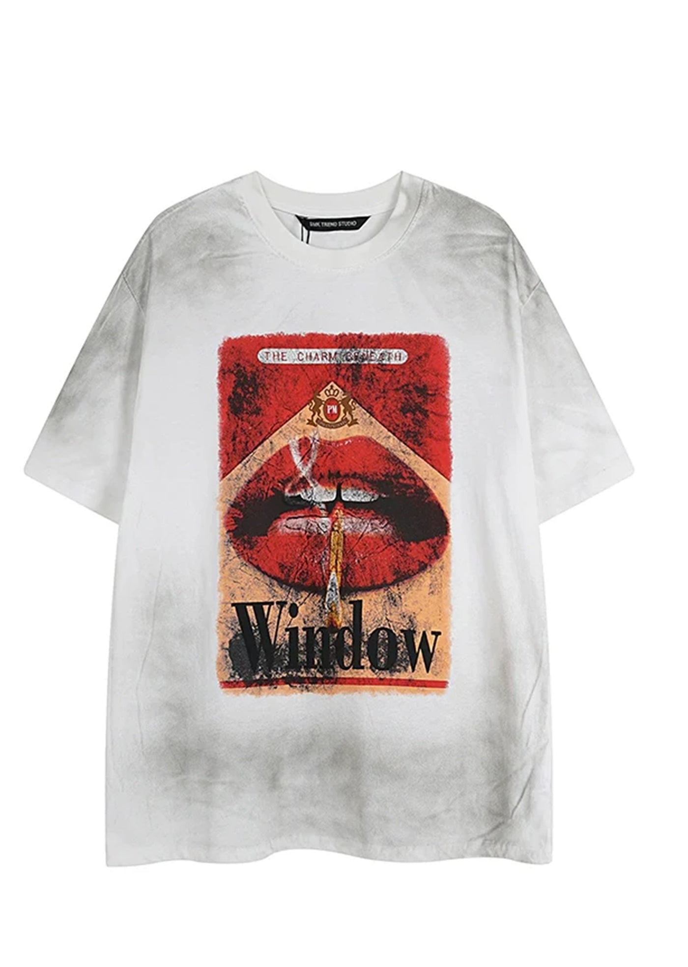 【MR nearly】Smoky grunge illustration design vintage short sleeve T-shirt  MR0115