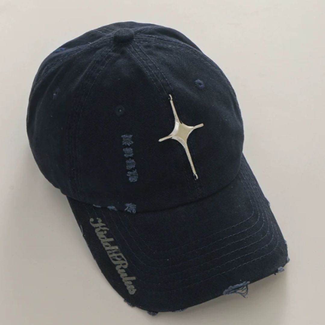 Random distressed dull base cross point cap  HL3068