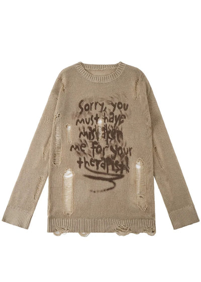 【Rayohopp】All-over grunge distressed Y2K sweater  RH0117