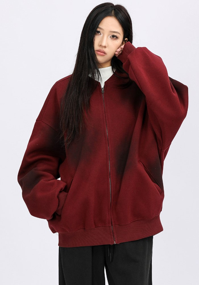 【10/21新作】Point washed dark red color light design jacket  HL3093