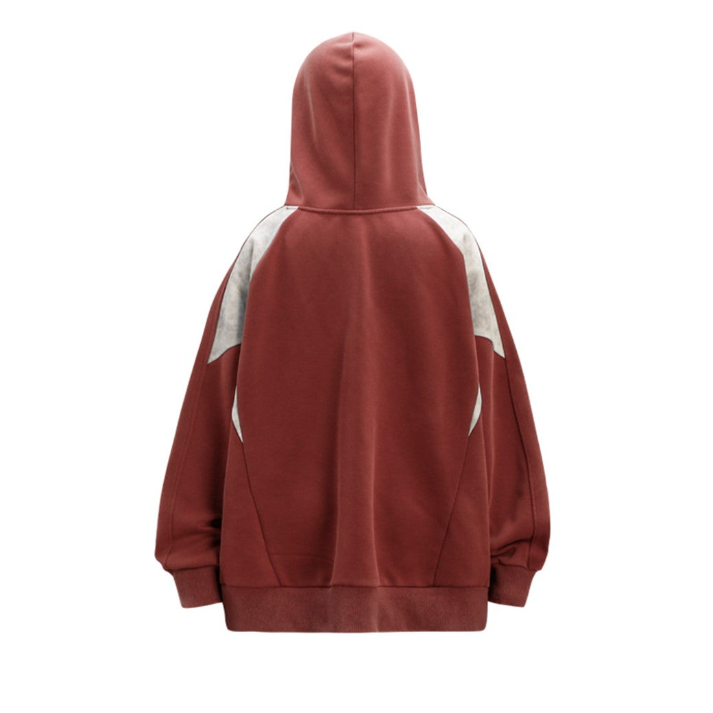 【NIHAOHAO】Double Color Moment Initial Front Design Hoodie  NH0167