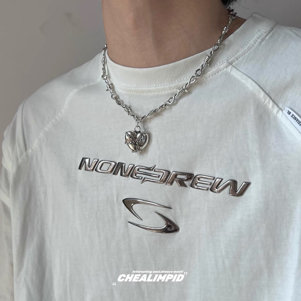 【CHEALIMPID】Padlock Restraint Chain Design Simple Heart Necklace  CL0003