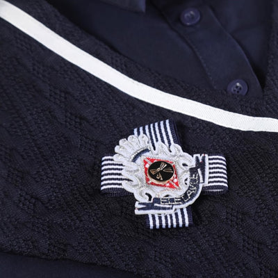 【ANNX】Vest set navy coloring long sleeve shirt  AN0015