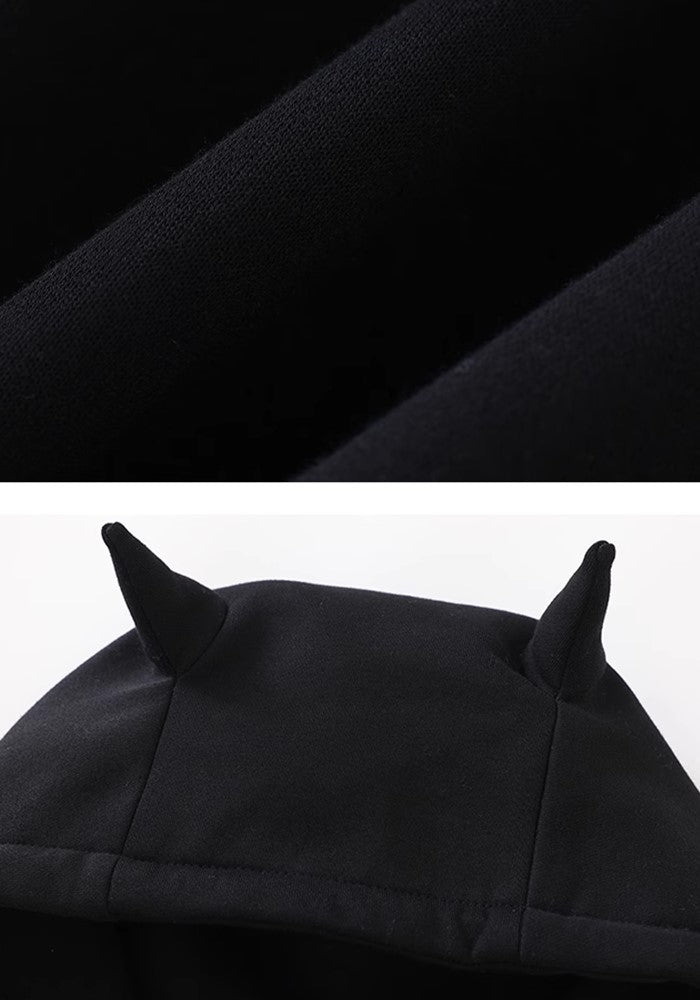 [GRNL] Devil mode street short silhouette full zip hoodie GN0005
