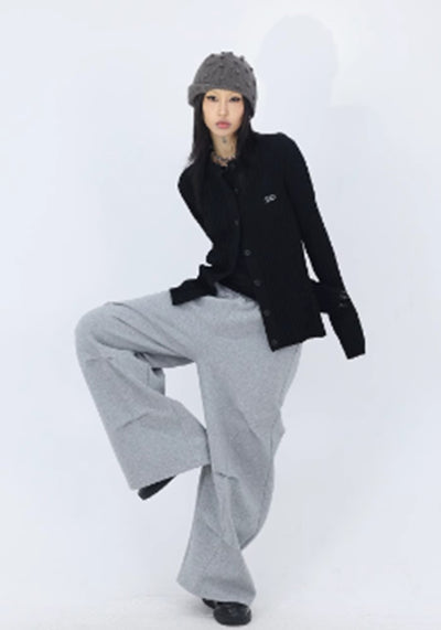 【FUZZYKON】Bell Road special tuck silhouette design sweatpants  FK0035