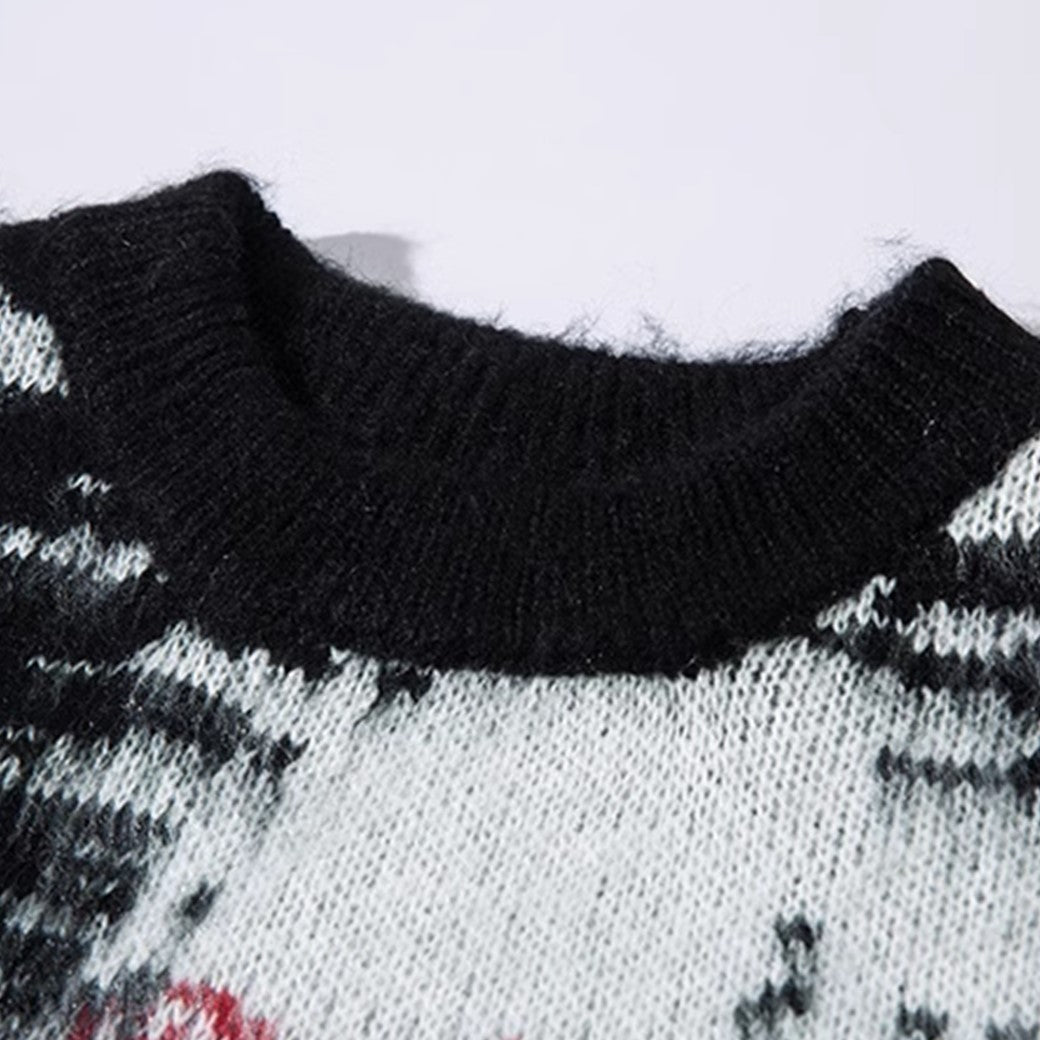 【NIHAOHAO】Double monotone color art design knit sweater  NH0166