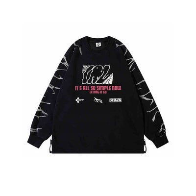 【NIHAOHAO】Multi-initial logo design sleeve shadow sweatshirt  NH0179