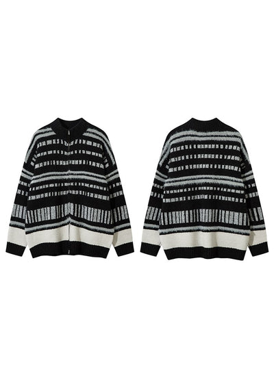 【CEDY】Balanced Border Basic Style Full Zip Knit  CD0065