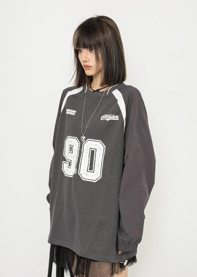 【ZERO STORE】Front number initial design sporty gaming T-shirt  ZS0047