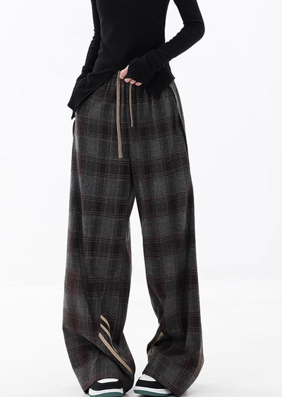 【Ken studio】Regular check pattern design dull wide pants  KS0016