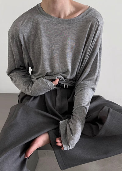 【Very Fewest】Design Basic color versatile mode long sleeve T-shirt  VF0029