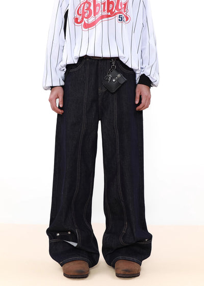 【MR nearly】Front center line design dark denim pants  MR0137