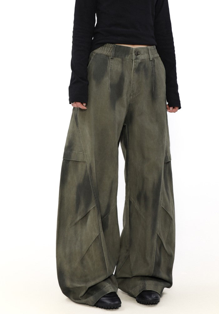 【MR nearly】Dull vintage random wash style wide pants  MR0144