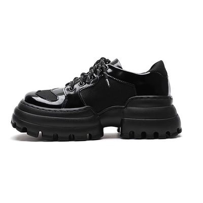 【9/9新作】Thick sole design silhouette glossy monotone color sneakers  HL3084