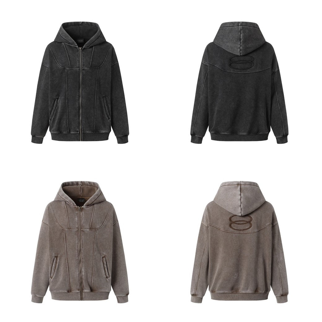 【Mz】Basic dull color balance design full zip hoodie  MZ0045