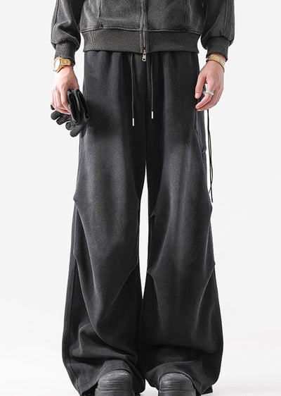 【ACRARDIC】Washed wide silhouette dark sweat cargo pants  AI0023