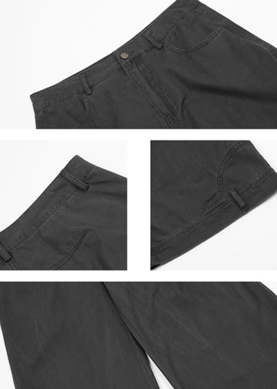 [Apocket] Upside down design gimmick overment denim pants AK0027