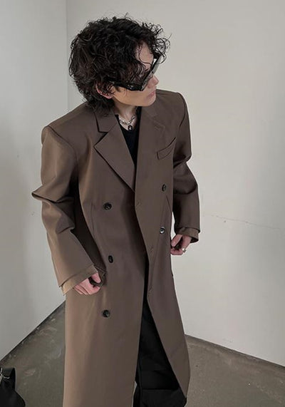 【SOULWORKER】Wide loose silhouette basic color natural coat  SW0041