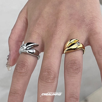 【CHEALIMPID】Cross design simple glossy personal ring  CL0009