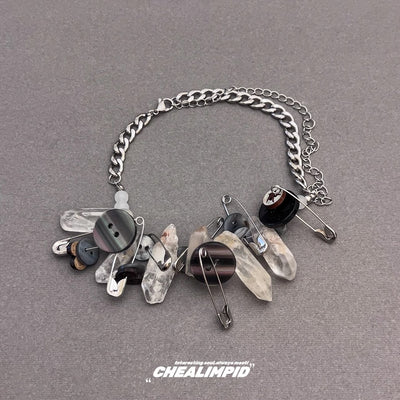 【CHEALIMPID】Multi-gimmick item chain necklace  CL0004