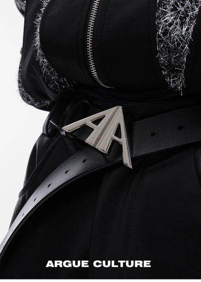 【Culture E】Triangle logo design silver color belt  CE0143