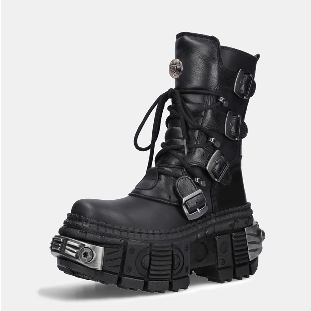 【9/9新作】Multi-belt gimmick design high-end black boots  HL3081