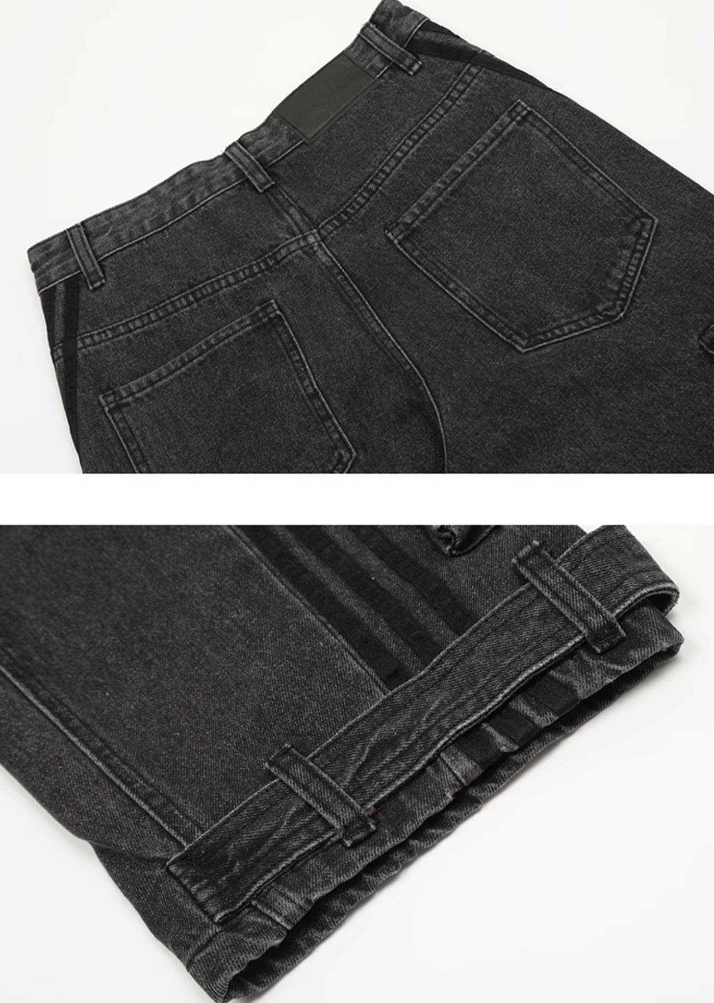 【MAXDSTR】Side line pocket silhouette dull black denim pants  MD0170