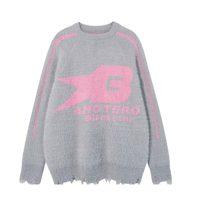 【NIHAOHAO】Special initial design base double color knit sweater  NH0161