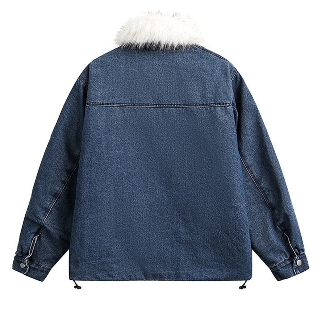 【NIHAOHAO】Double pocket design mohair point denim jacket  NH0182