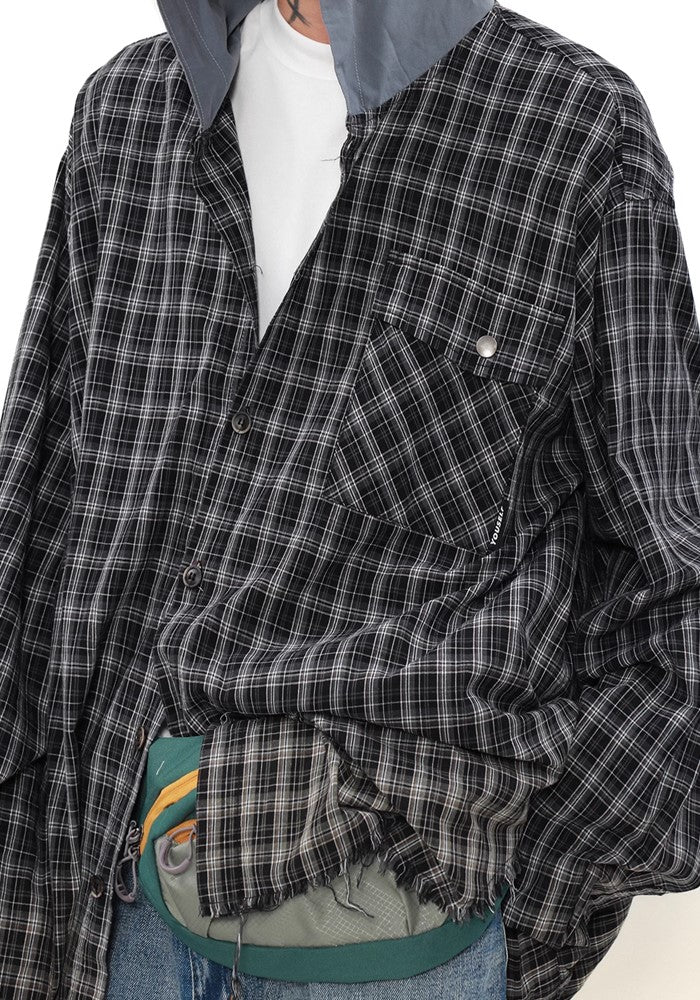 【MR nearly】Regular check design gradient color long sleeve shirt  MR0126