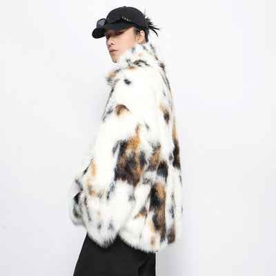 【Mz】Faux fur style design over full zip jacket  MZ0041