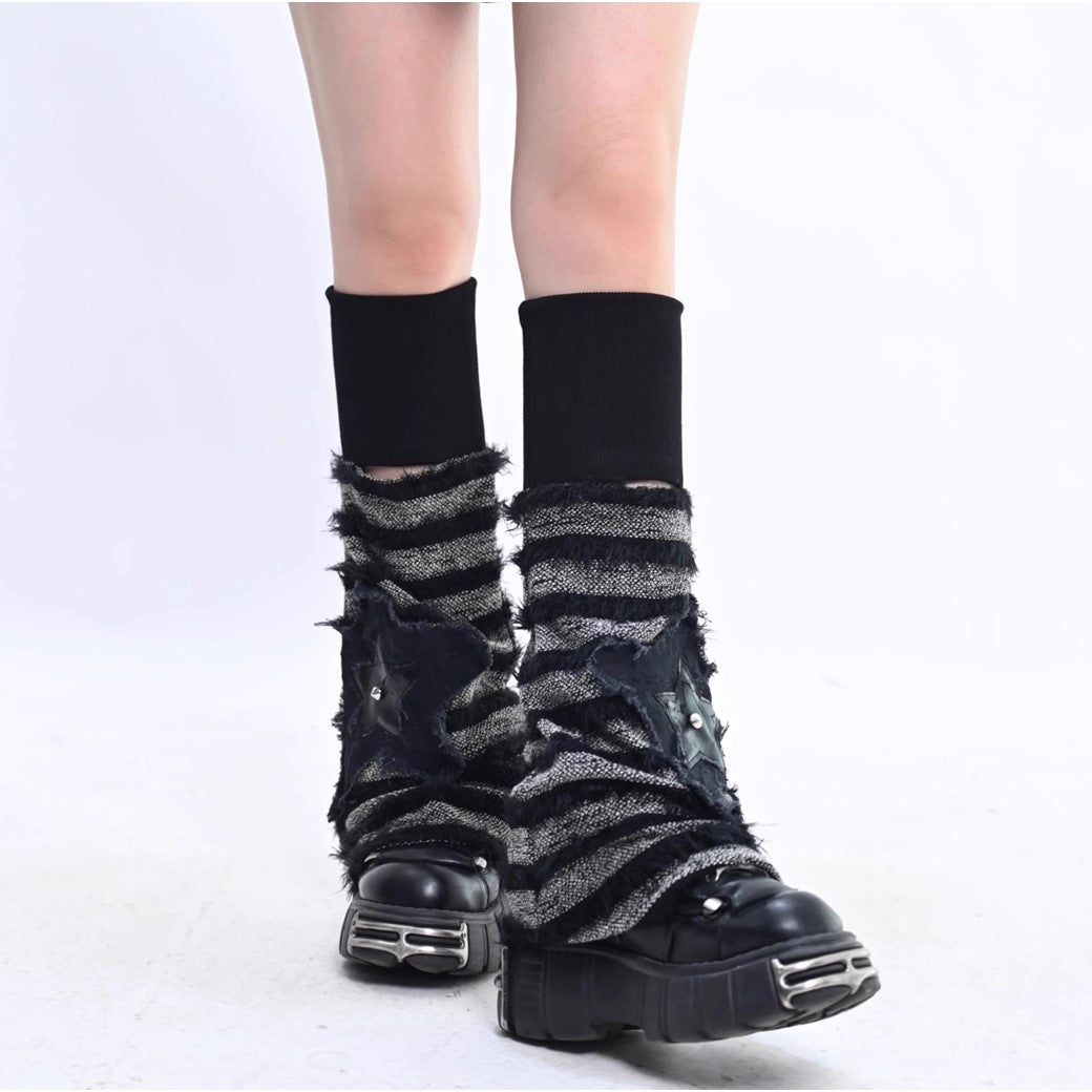 [BROKEN bone] Star border design loose silhouette socks BB0014