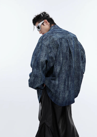 【Culture E】Dull dark blue random vintage long sleeve shirt  CE0149