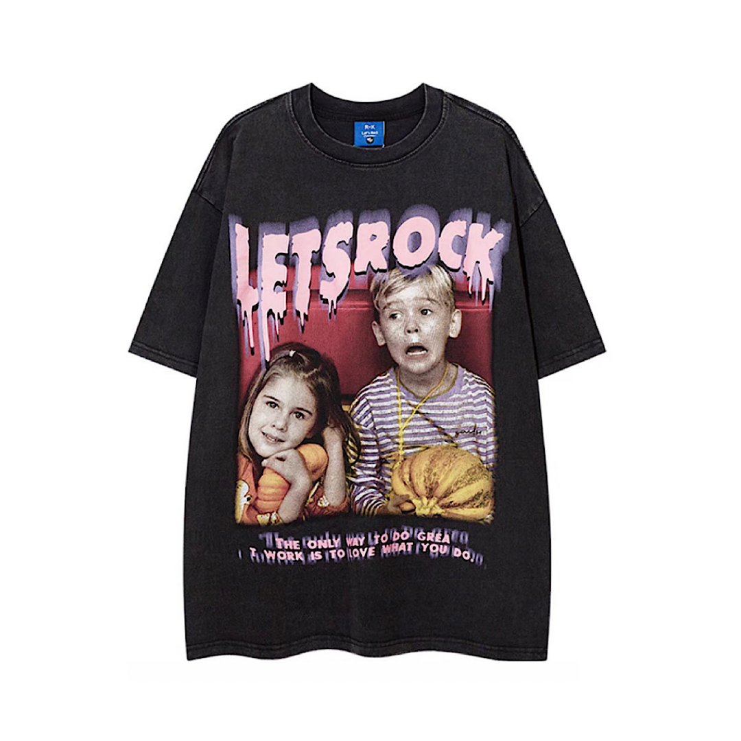 [NIHAOHAO] American casual rock style design short sleeve T-shirt NH0106