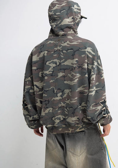 【People Style】Simple balance camouflage pattern color over star hoodie  PS0038