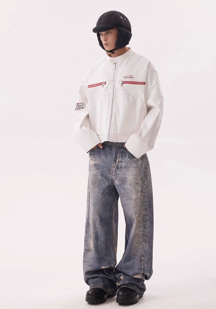 【BTSG】Pale vintage blue wide style denim pants  BS0026