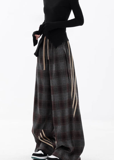 【Ken studio】Regular check pattern design dull wide pants  KS0016