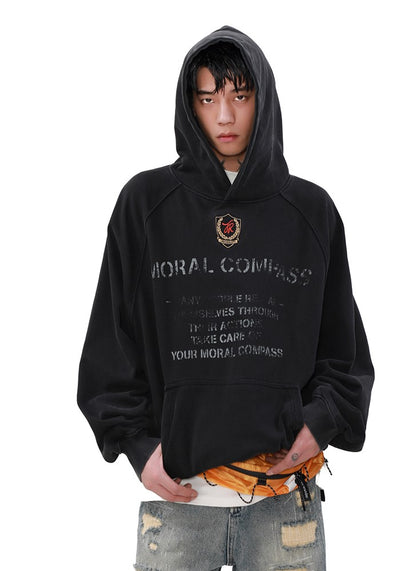 【MR nearly】Dull wash basic design front hoodie  MR0148