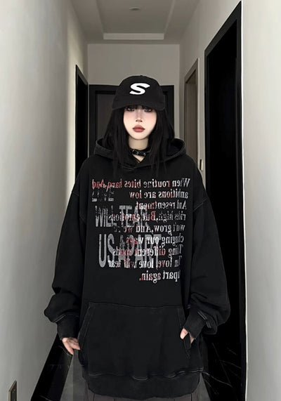 【W3】Multi-front initial design oversized hoodie  WO0084