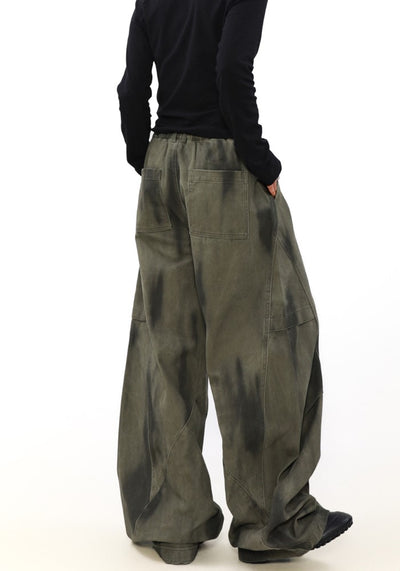 【MR nearly】Dull vintage random wash style wide pants  MR0144