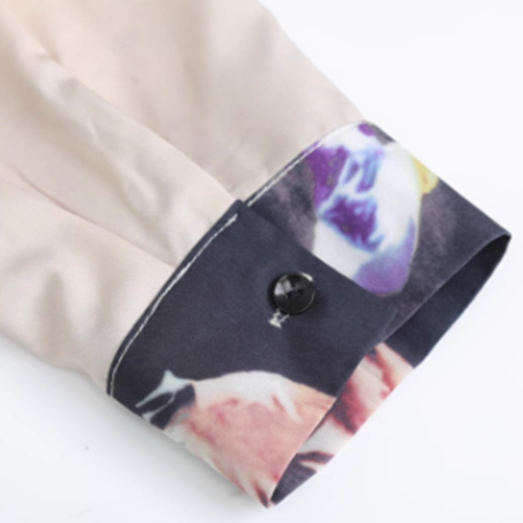 【ANNX】Dull color art trick design long sleeve shirt  AN0013