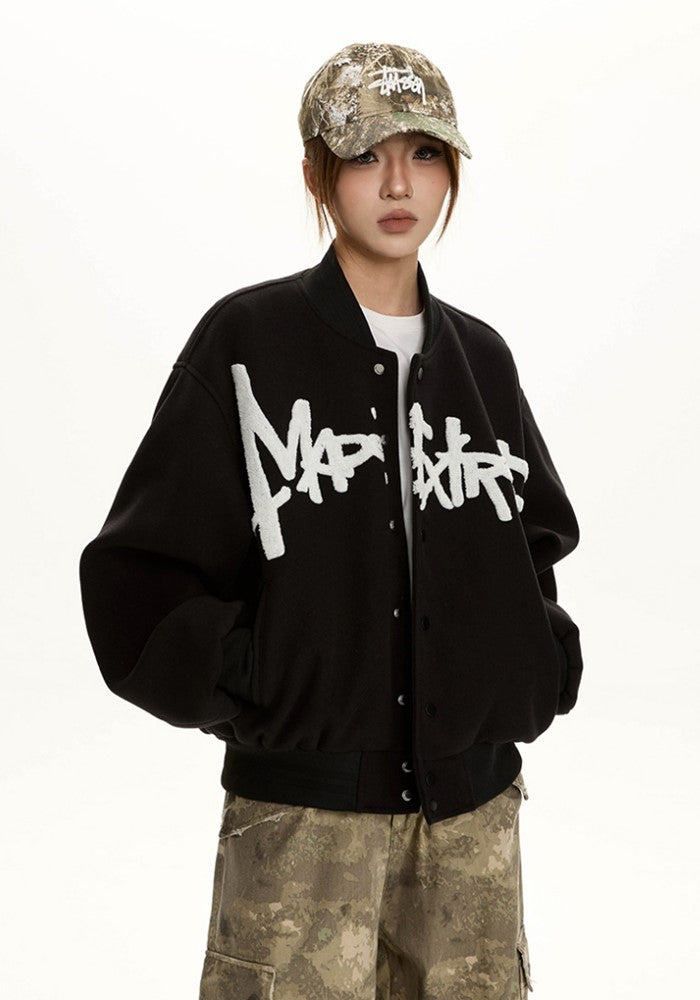 【Apocket】Front paint initial design blouson style jacket  AK0039