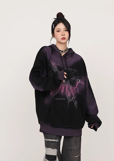 【CEDY】Double color design dark subculture over hoodie  CD0052