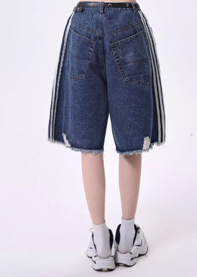 【Rayohopp】Mid-length distressed short silhouette street denim pants  RH0114