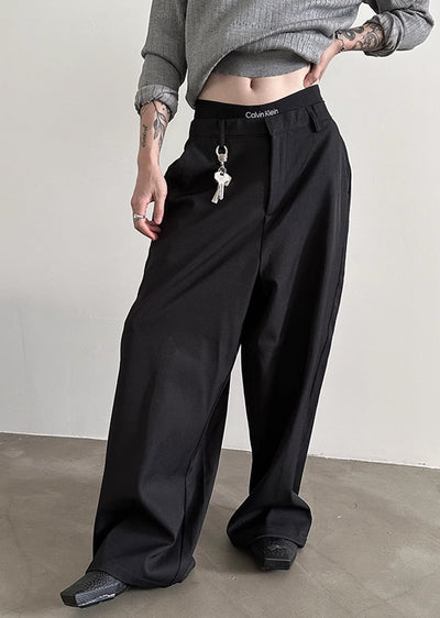 【Very Fewest】Wide loose silhouette simple design slacks  VF0030