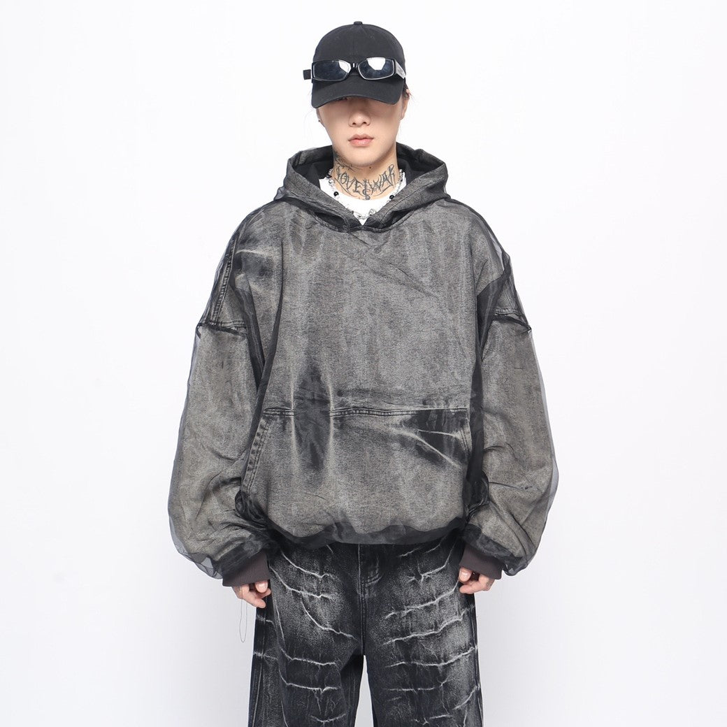 【Mz】Double layered design wide bra silhouette hoodie  MZ0050