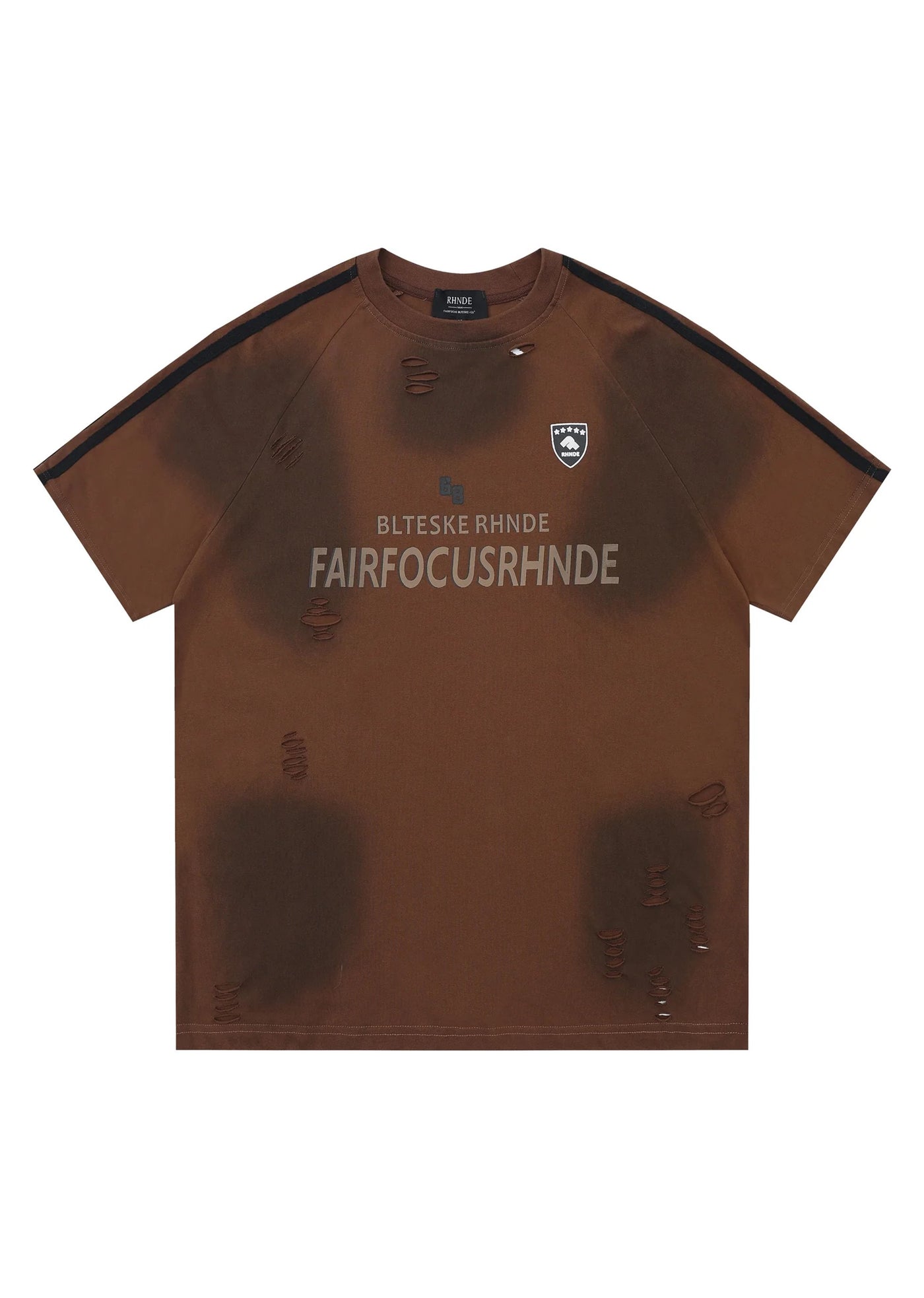 【TR BRUSHSHIFT】Random wash design grunge damage short sleeve T-shirt  TB0049