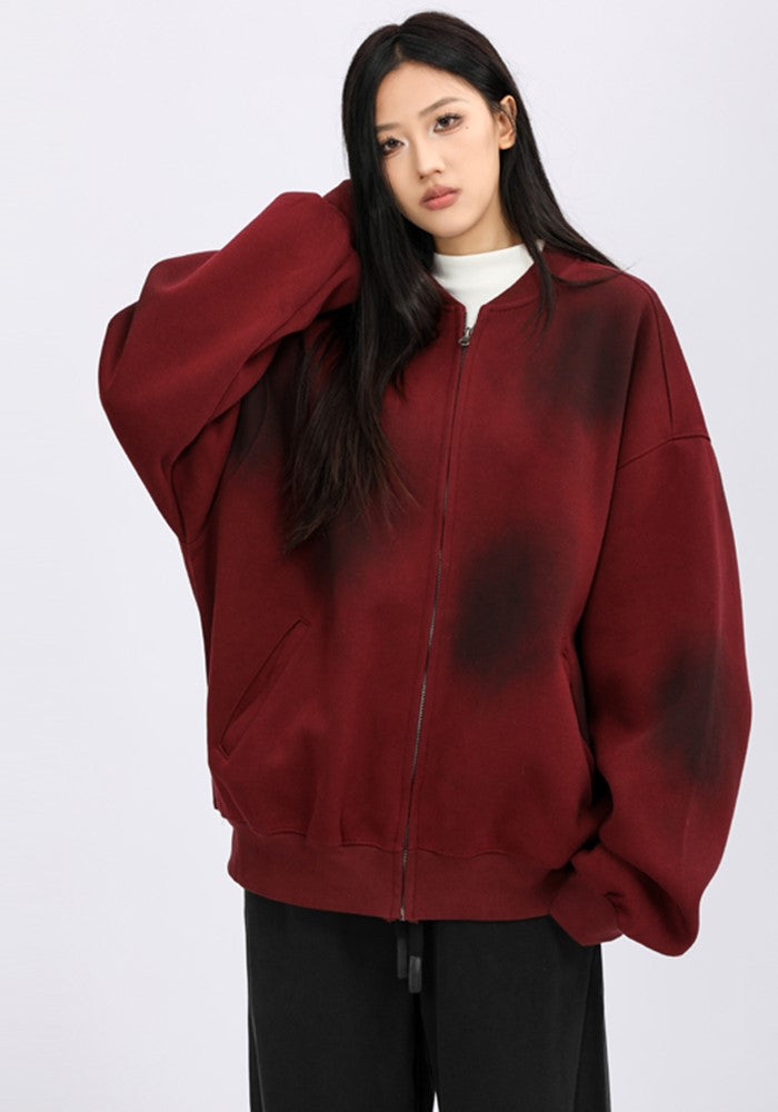 【10/21新作】Point washed dark red color light design jacket  HL3093