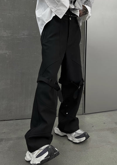 【SOULWORKER】High belt gimmick design wide silhouette overpants  SW0020